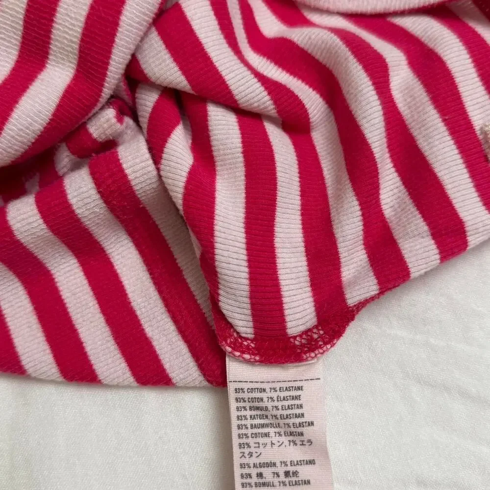 Vintage Y2K Abercrombie & Fitch Pink And White Striped Tank Top Size L